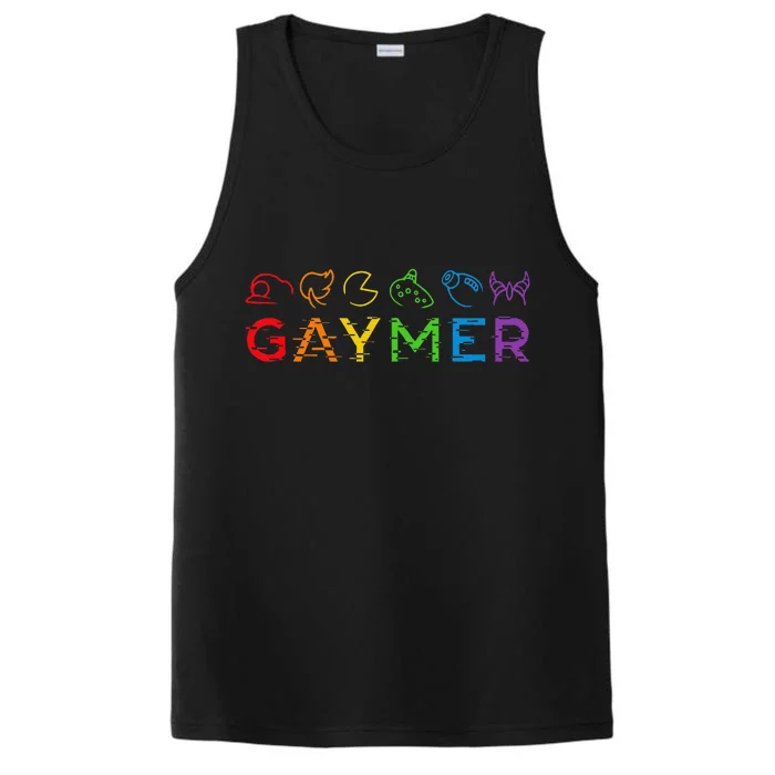 Gaymer Video Game LGBT Heartbeat Gamer Pride Month Performance Tank