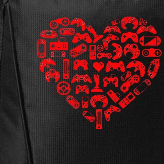 Gamer Video Games Heart Valentines Day Lover City Backpack