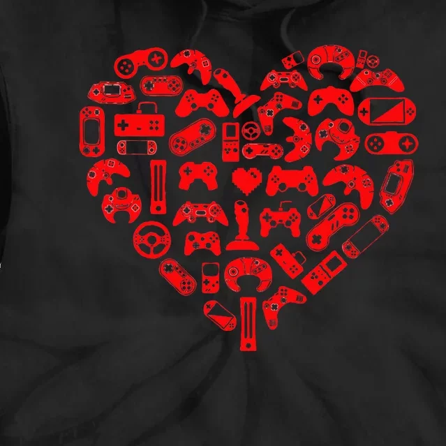 Gamer Video Games Heart Valentines Day Lover Tie Dye Hoodie