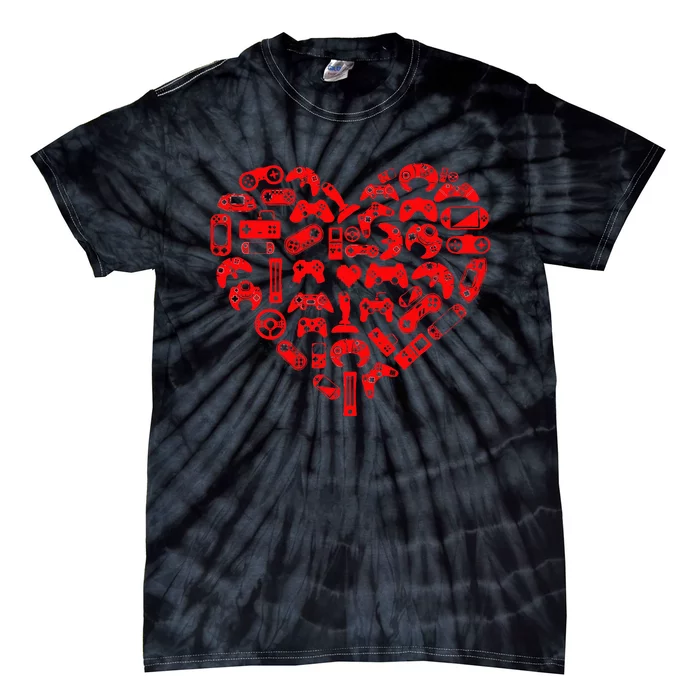 Gamer Video Games Heart Valentines Day Lover Tie-Dye T-Shirt