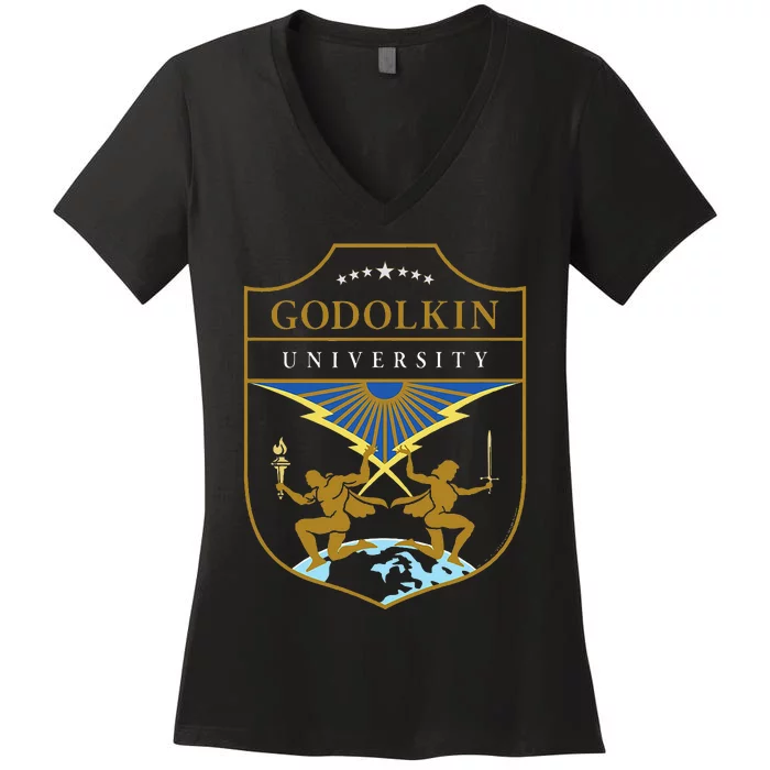 Gen V Godolkin University Crest Women's V-Neck T-Shirt