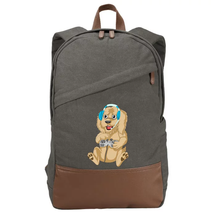 Goldendoodle Video Gamer Cotton Canvas Backpack