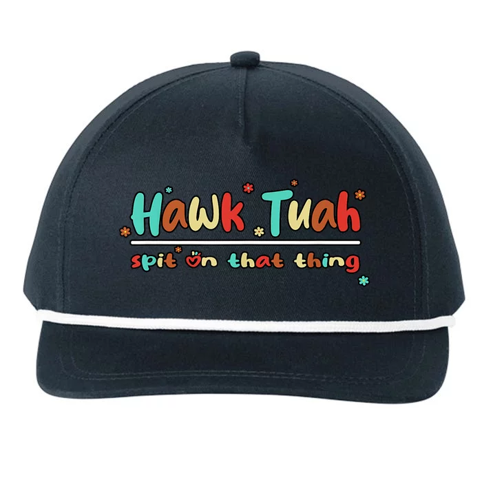 Groovy Vintage Hawk Tuah Spit On That Thing Gift Snapback Five-Panel Rope Hat