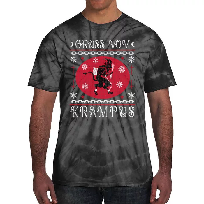 Gruss Vom Krampus. Goth Christmas Ugly Sweater Tie-Dye T-Shirt