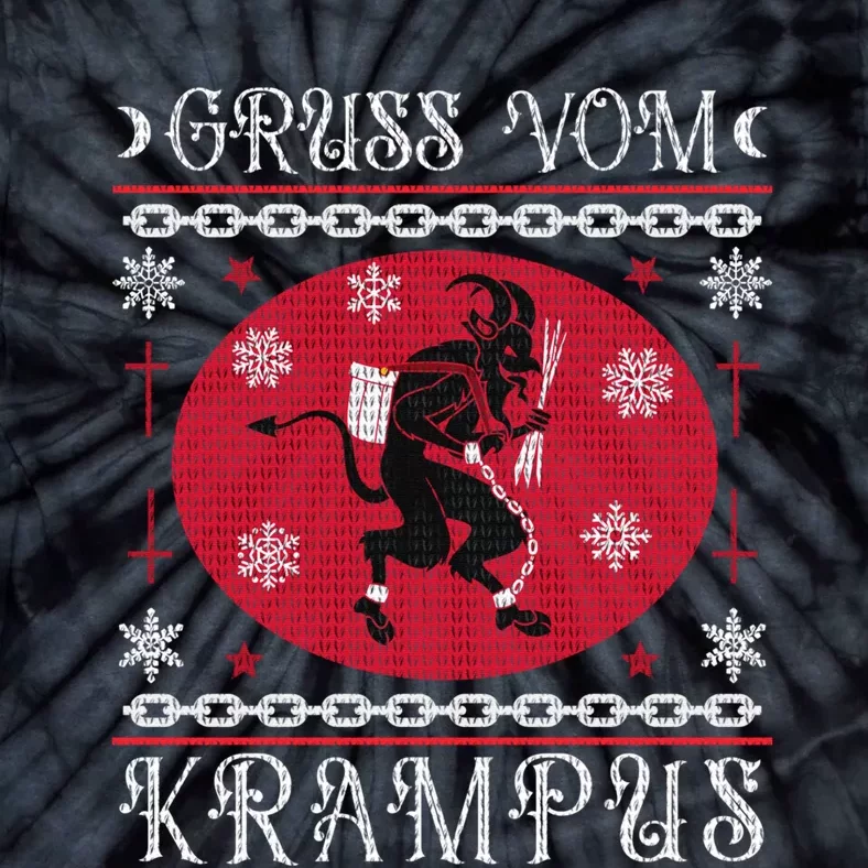 Gruss Vom Krampus. Goth Christmas Ugly Sweater Tie-Dye T-Shirt