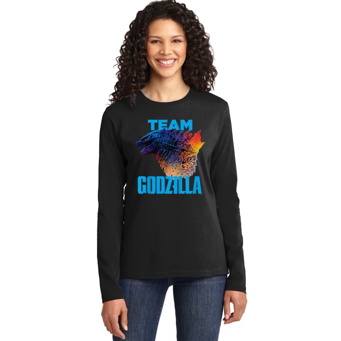 Godzilla vs Kong Offici.al Team Godzilla Neon Ladies Long Sleeve Shirt