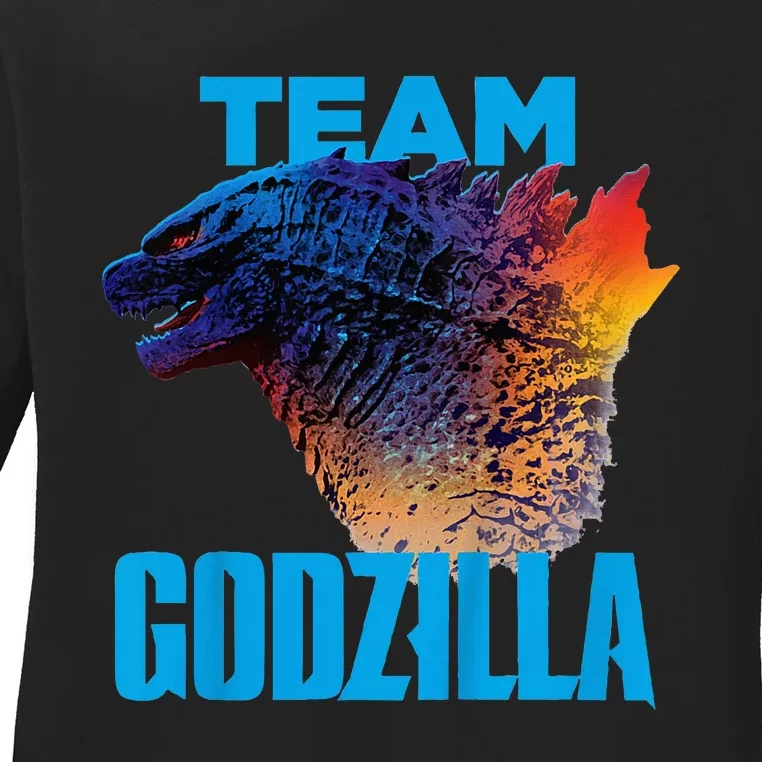 Godzilla vs Kong Offici.al Team Godzilla Neon Ladies Long Sleeve Shirt