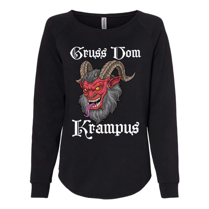 Gruss Vom Krampus Germanic Christmas Demon Merry Krampus Womens California Wash Sweatshirt