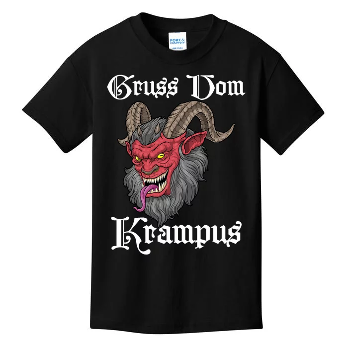 Gruss Vom Krampus Germanic Christmas Demon Merry Krampus Kids T-Shirt