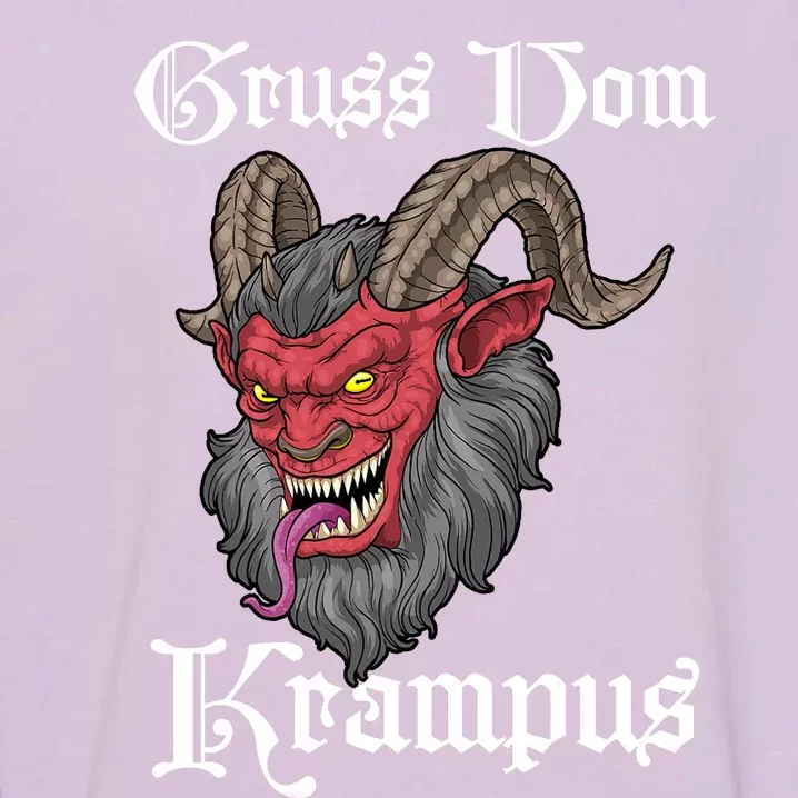 Gruss Vom Krampus Germanic Christmas Demon Merry Krampus Garment-Dyed Sweatshirt