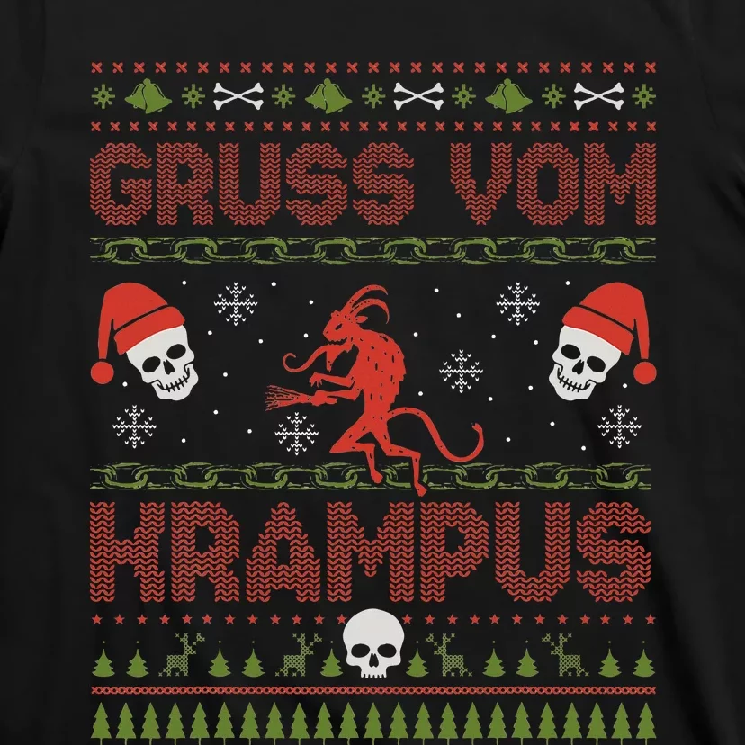 Gruss Vom Krampus Goth Christmas Ugly Sweater Krampus Xmas T-Shirt