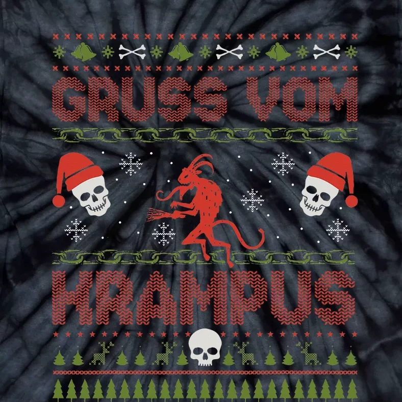 Gruss Vom Krampus Goth Christmas Ugly Sweater Krampus Xmas Tie-Dye T-Shirt