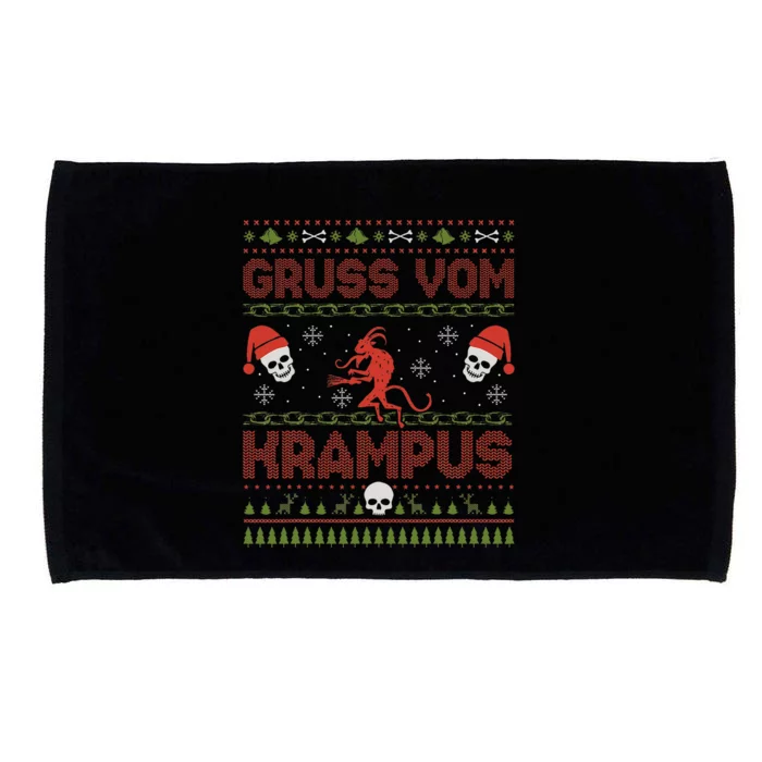 Gruss Vom Krampus Goth Christmas Ugly Sweater Krampus Xmas Microfiber Hand Towel