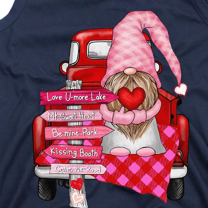 Gnome Valentine Love Pickup Truck Happy Valentines Day Women Tank Top