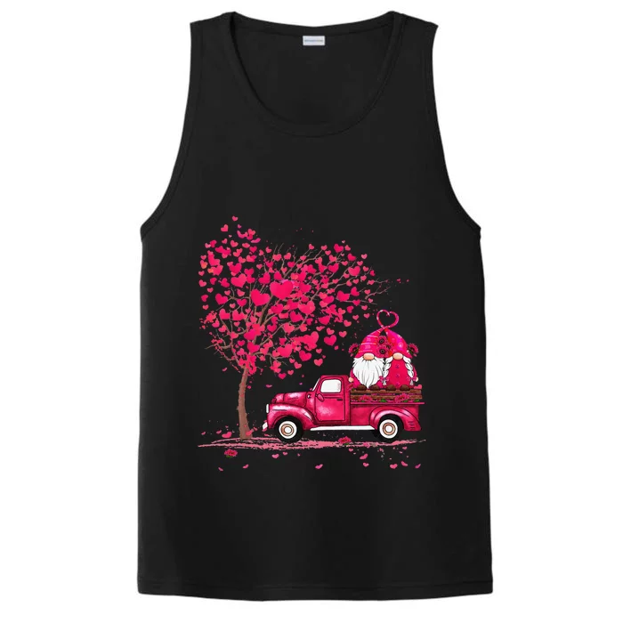 Gnomes Valentine Love Truck Happy Valentines Day Gifts Women Performance Tank