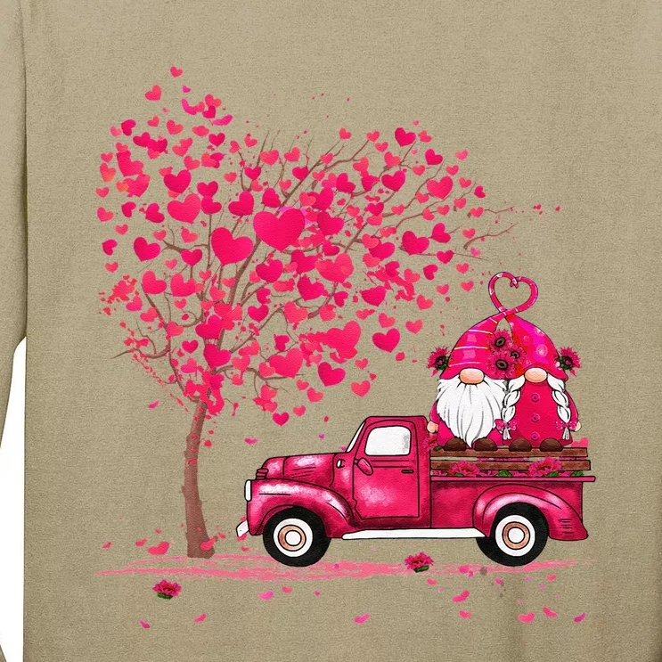 Gnomes Valentine Love Truck Happy Valentines Day Gifts Women Tall Long Sleeve T-Shirt