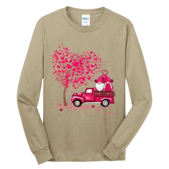 Gnomes Valentine Love Truck Happy Valentines Day Gifts Women Tall Long Sleeve T-Shirt