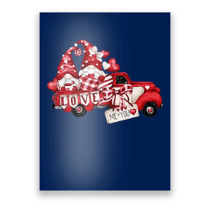 Gnomes Valentine Love Truck Happy Valentines Day Gifts Poster