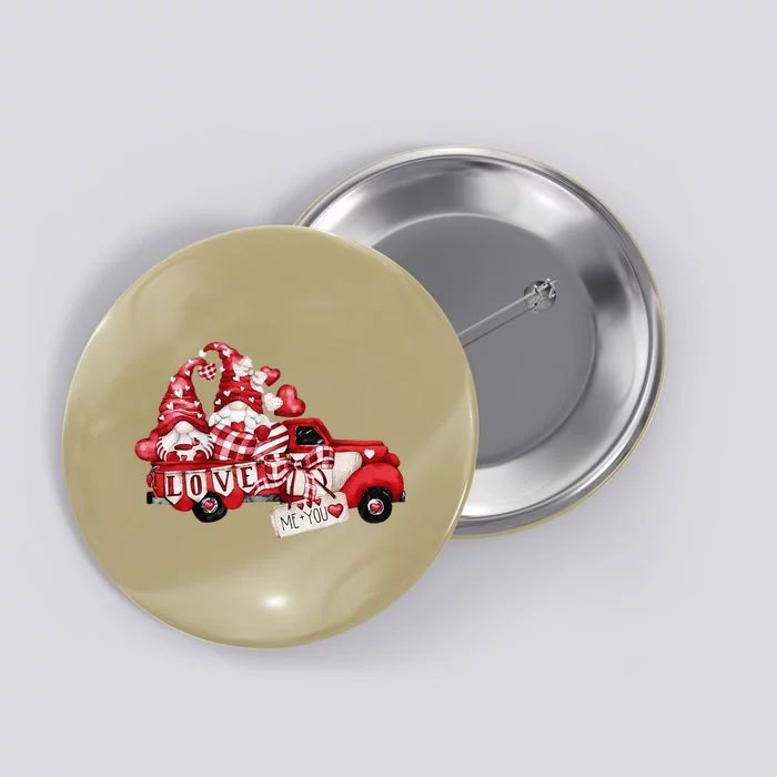 Gnomes Valentine Love Truck Happy Valentines Day Gifts Button