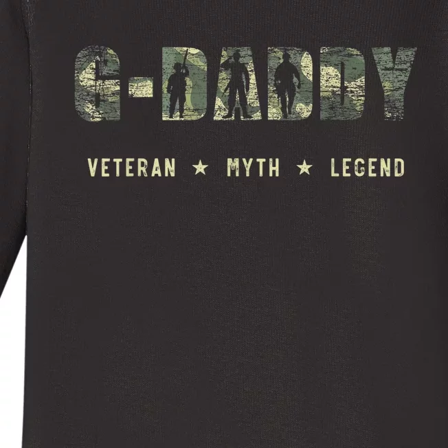 G-Daddy Veteran Myth Legend Camo American Flag Father's Day Baby Long Sleeve Bodysuit