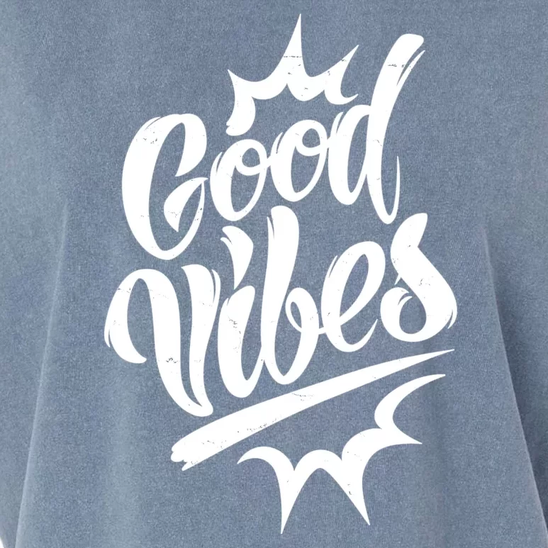 Good Vibes Motivational Quote Garment-Dyed Women's Muscle Tee