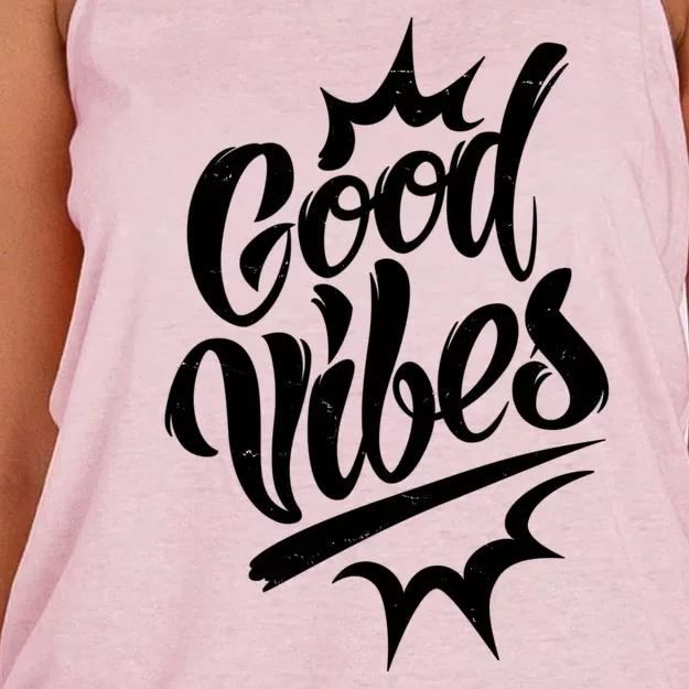 Good Vibes Motivational Quote Women's Knotted Racerback Tank