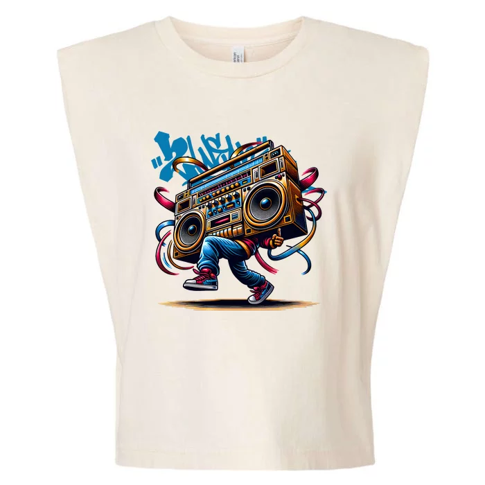 Graffiti Vibes: My GenerationS Boombox Beats Garment-Dyed Women's Muscle Tee