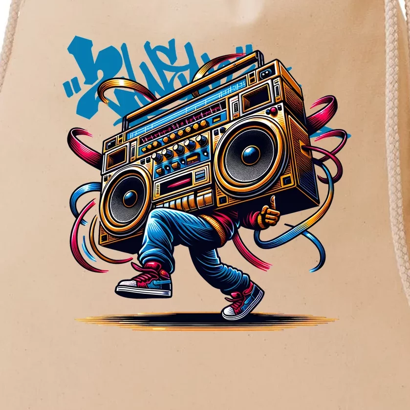 Graffiti Vibes: My GenerationS Boombox Beats Drawstring Bag