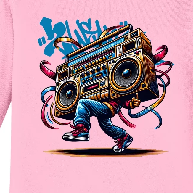 Graffiti Vibes: My GenerationS Boombox Beats Baby Long Sleeve Bodysuit