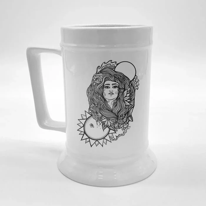 Gaia Vintage Mother Earth Goddess Meaningful Gift Front & Back Beer Stein