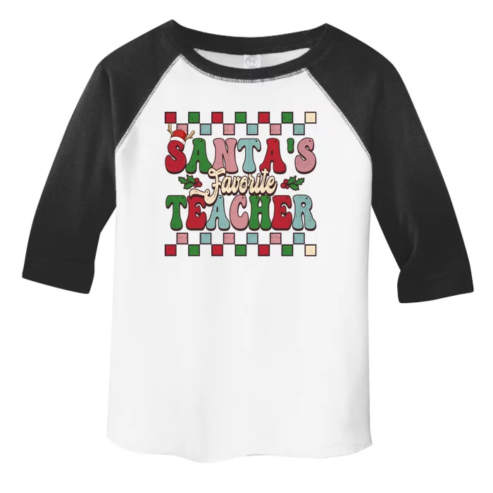 Groovy Vinatge Merry Christmas SantaS Favorite Teacher Gift Toddler Fine Jersey T-Shirt