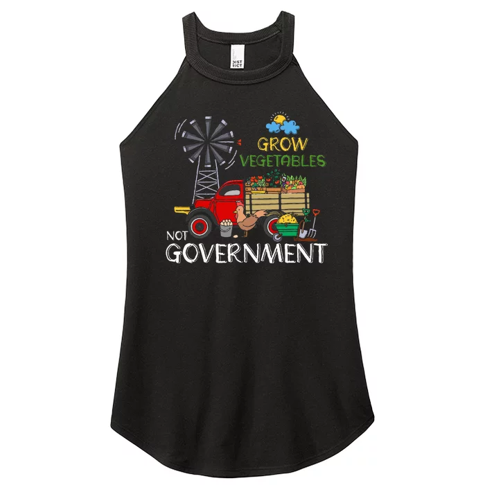 Grow Vegetables Not Government Libertarian Ranch Homestead Women’s Perfect Tri Rocker Tank