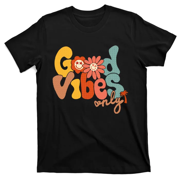 Good Vibes Only Flower Hawaii Beach Summer Vacation Family T-Shirt