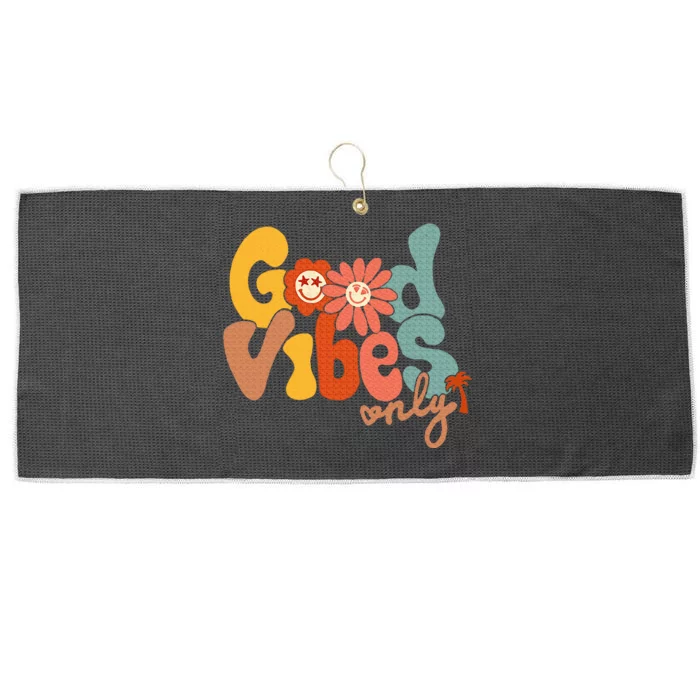 Good Vibes Only Flower Hawaii Beach Summer Vacation Family Large Microfiber Waffle Golf Towel