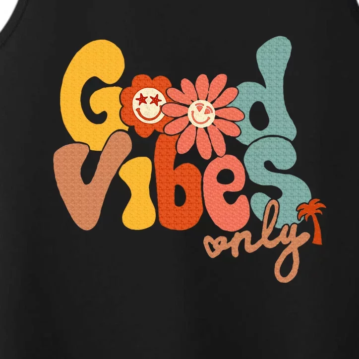 Good Vibes Only Flower Hawaii Beach Summer Vacation Family Performance Tank