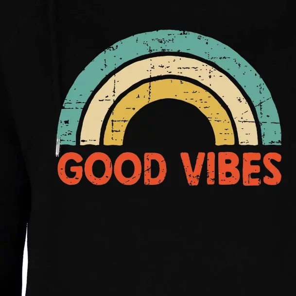 Good Vibes Only Funny Positive Inspirational Retro Womens Funnel Neck Pullover Hood