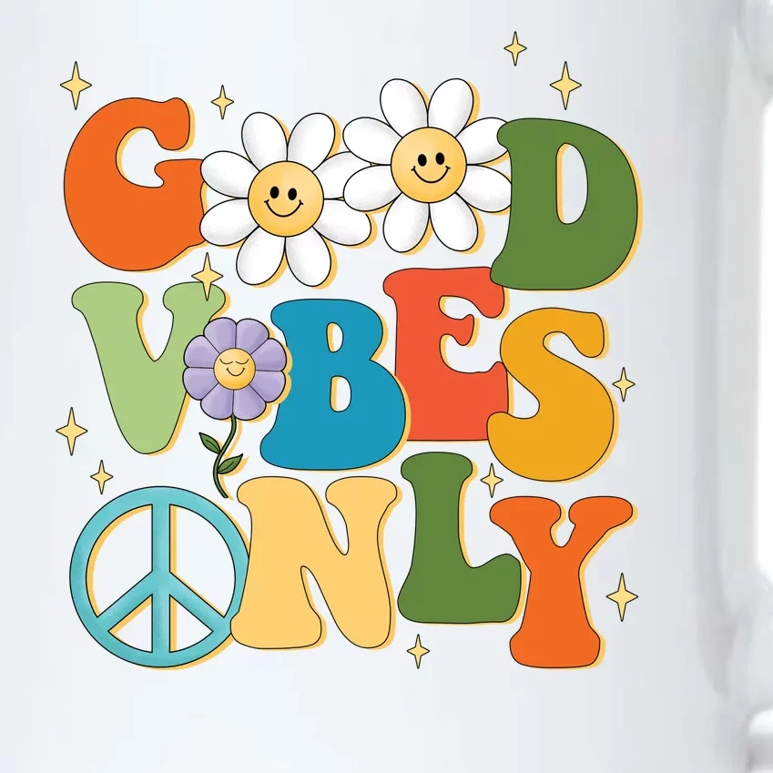 Good Vibes Only Retro Hippie Black Color Changing Mug