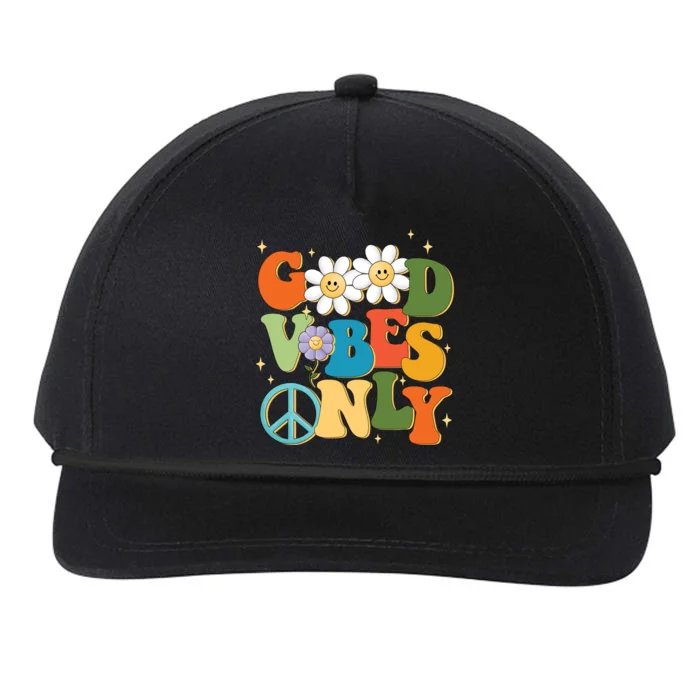 Good Vibes Only Retro Hippie Snapback Five-Panel Rope Hat