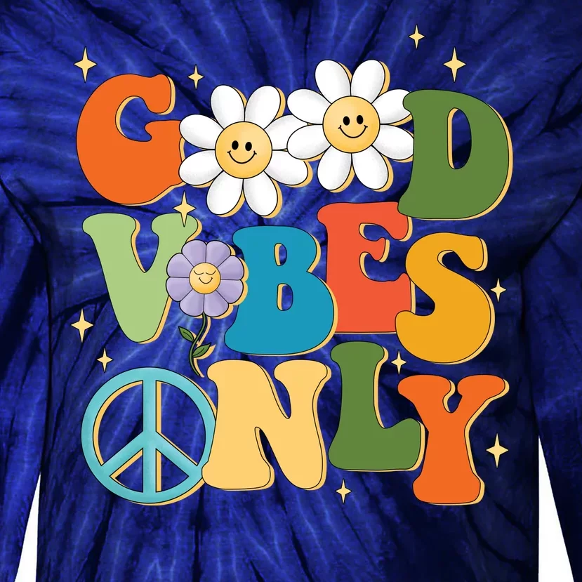 Good Vibes Only Retro Hippie Tie-Dye Long Sleeve Shirt