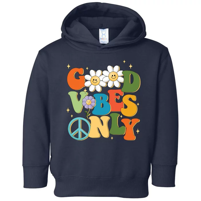 Good Vibes Only Retro Hippie Toddler Hoodie