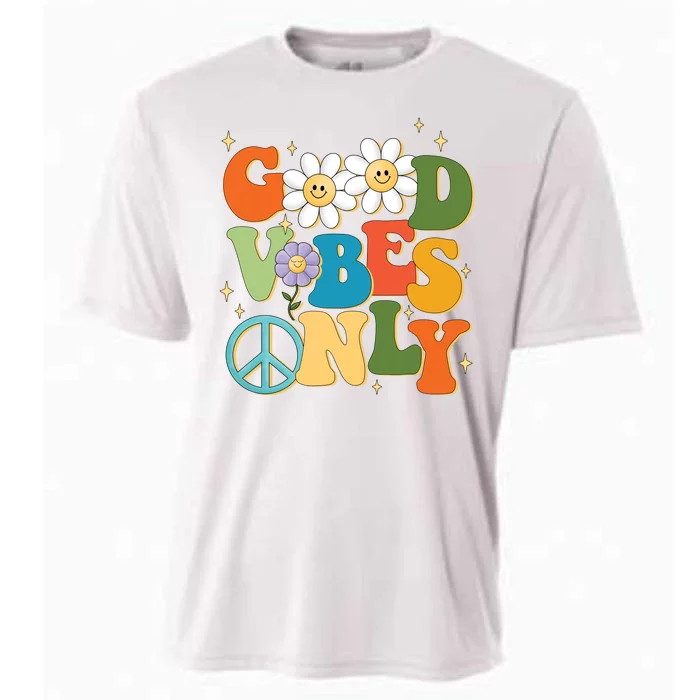 Good Vibes Only Retro Hippie Cooling Performance Crew T-Shirt