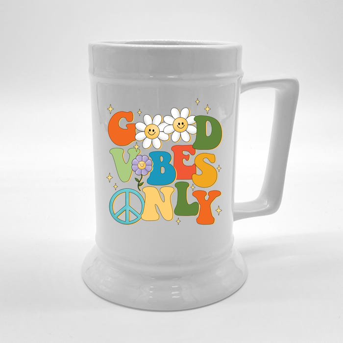 Good Vibes Only Retro Hippie Front & Back Beer Stein