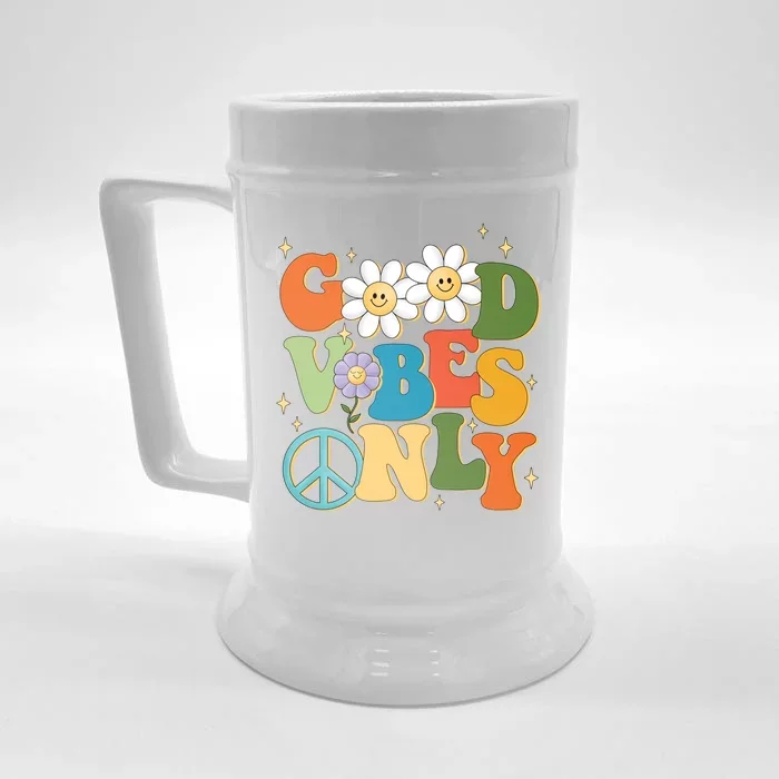 Good Vibes Only Retro Hippie Front & Back Beer Stein