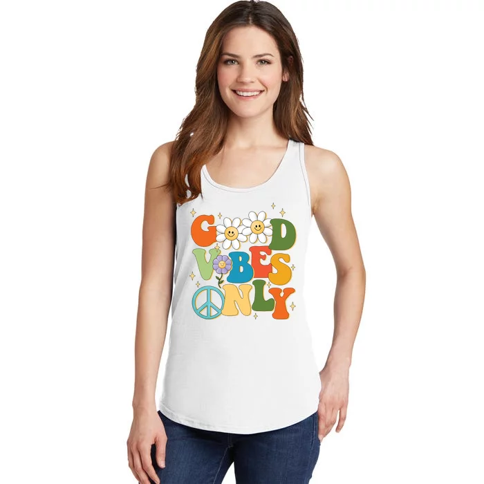 Good Vibes Only Retro Hippie Ladies Essential Tank