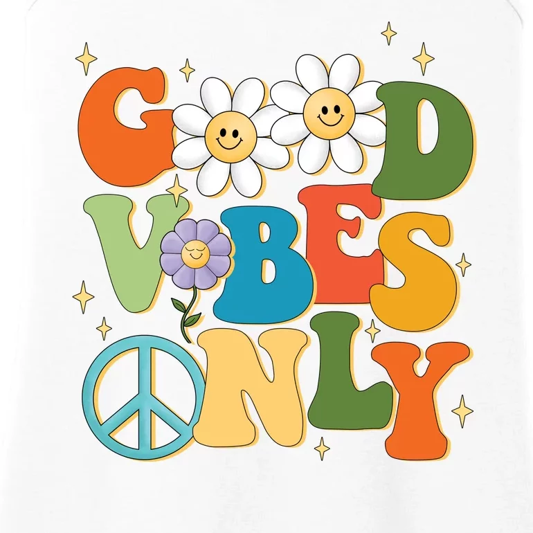 Good Vibes Only Retro Hippie Ladies Essential Tank