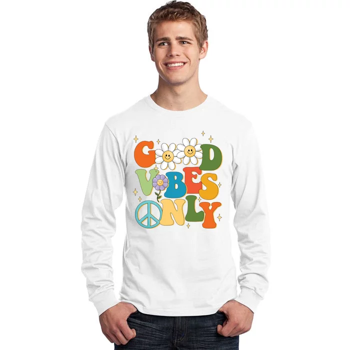 Good Vibes Only Retro Hippie Tall Long Sleeve T-Shirt