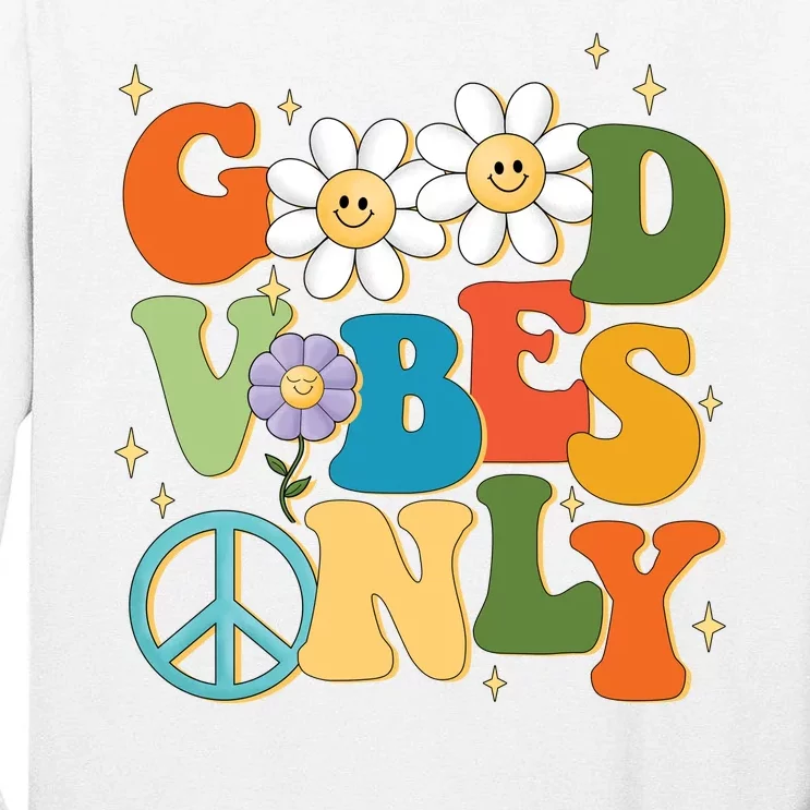 Good Vibes Only Retro Hippie Tall Long Sleeve T-Shirt