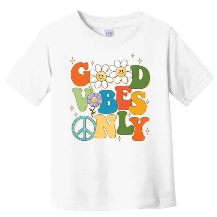 Good Vibes Only Retro Hippie Toddler T-Shirt