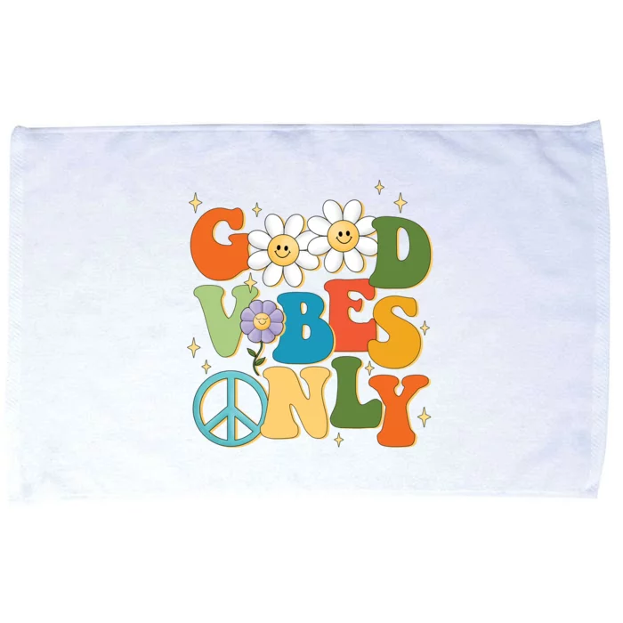 Good Vibes Only Retro Hippie Microfiber Hand Towel