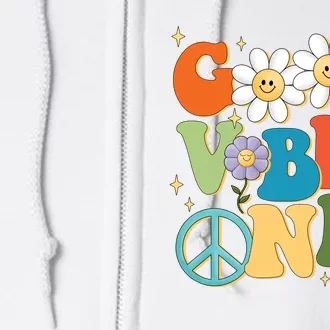 Good Vibes Only Retro Hippie Full Zip Hoodie